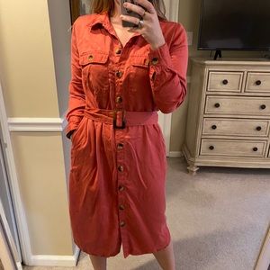 Button down midi dress